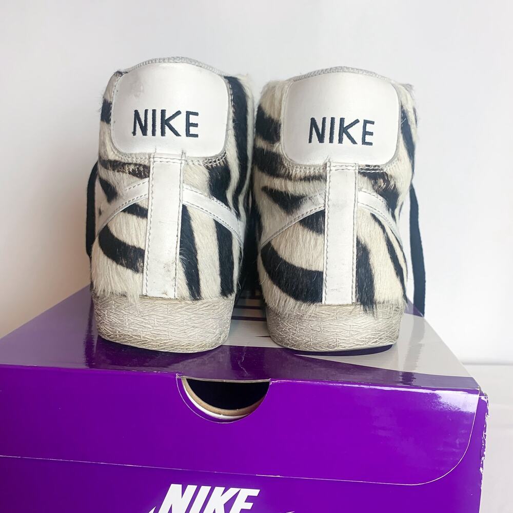 NIKE SB Blazer Mid Premium Zebra Pony Hair 2007 OG Size 9 EUC w/ Box - Picture 3 of 6